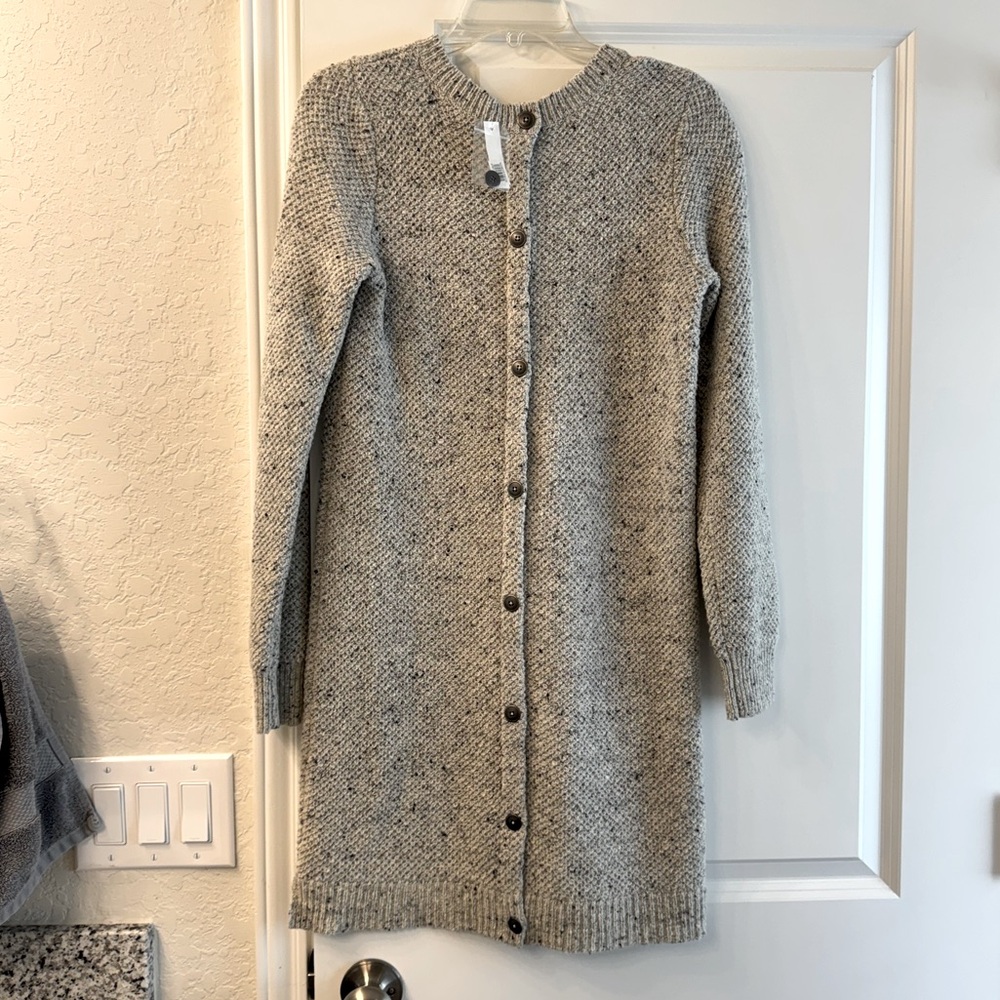 Madewell Gray Button-Up Knit Cardigan